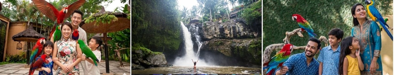 Bali Bird Park and Tegenungan Waterfall premium family tour