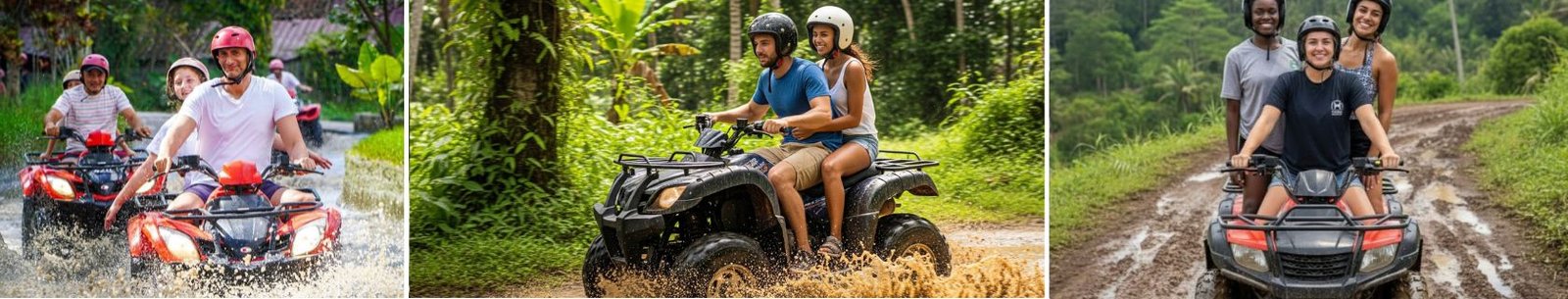 ATV quad bike adventure through Bali jungle trails and rice paddies