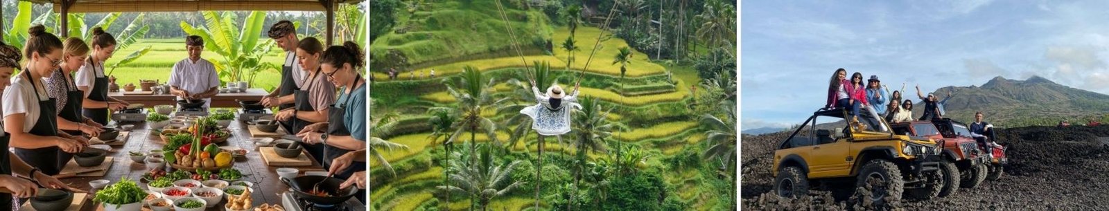 Bali cooking class and sunset volcano Jeep ride combo tour Mount Batur