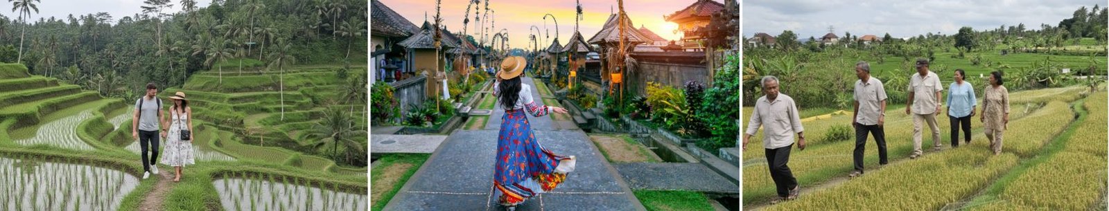 Tegallalang rice fields and traditional Balinese village walking tour
